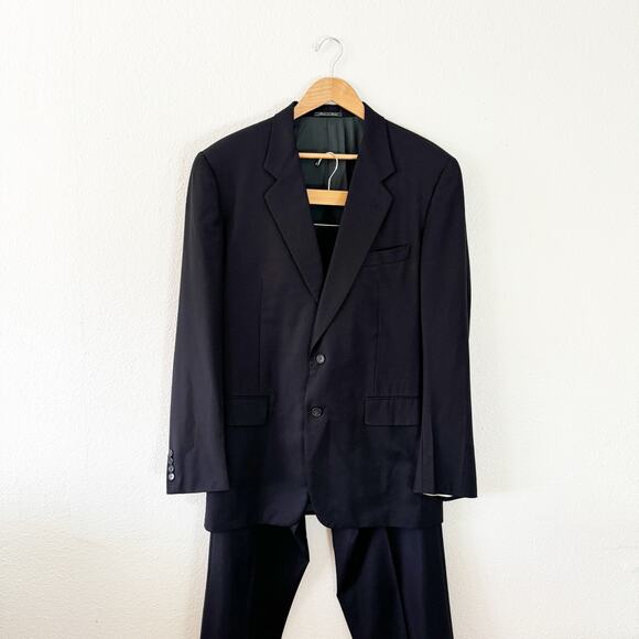 Corneliani Blazer Suit Set Men's 50L Black Made in Italy Virgin Wool - Picture 1 of 16